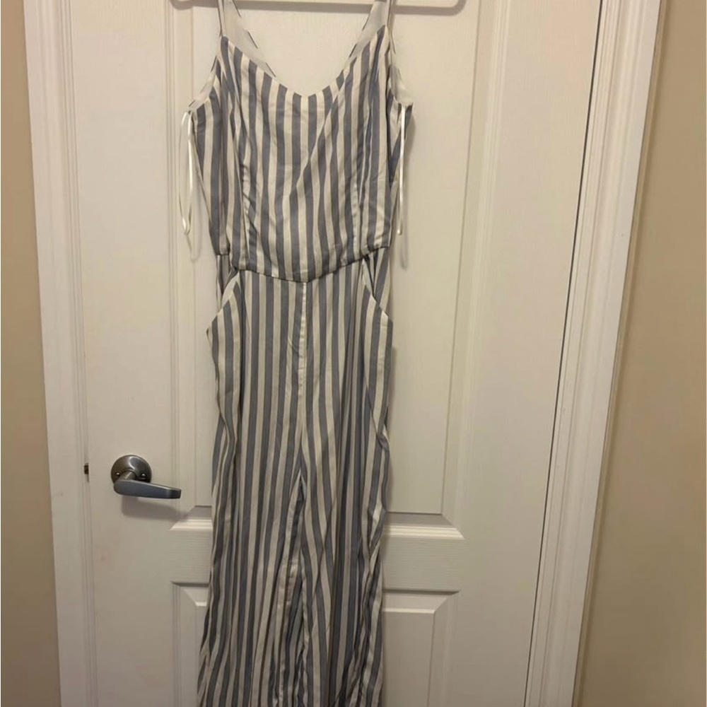 Striped Sleeveless Jumpsuit